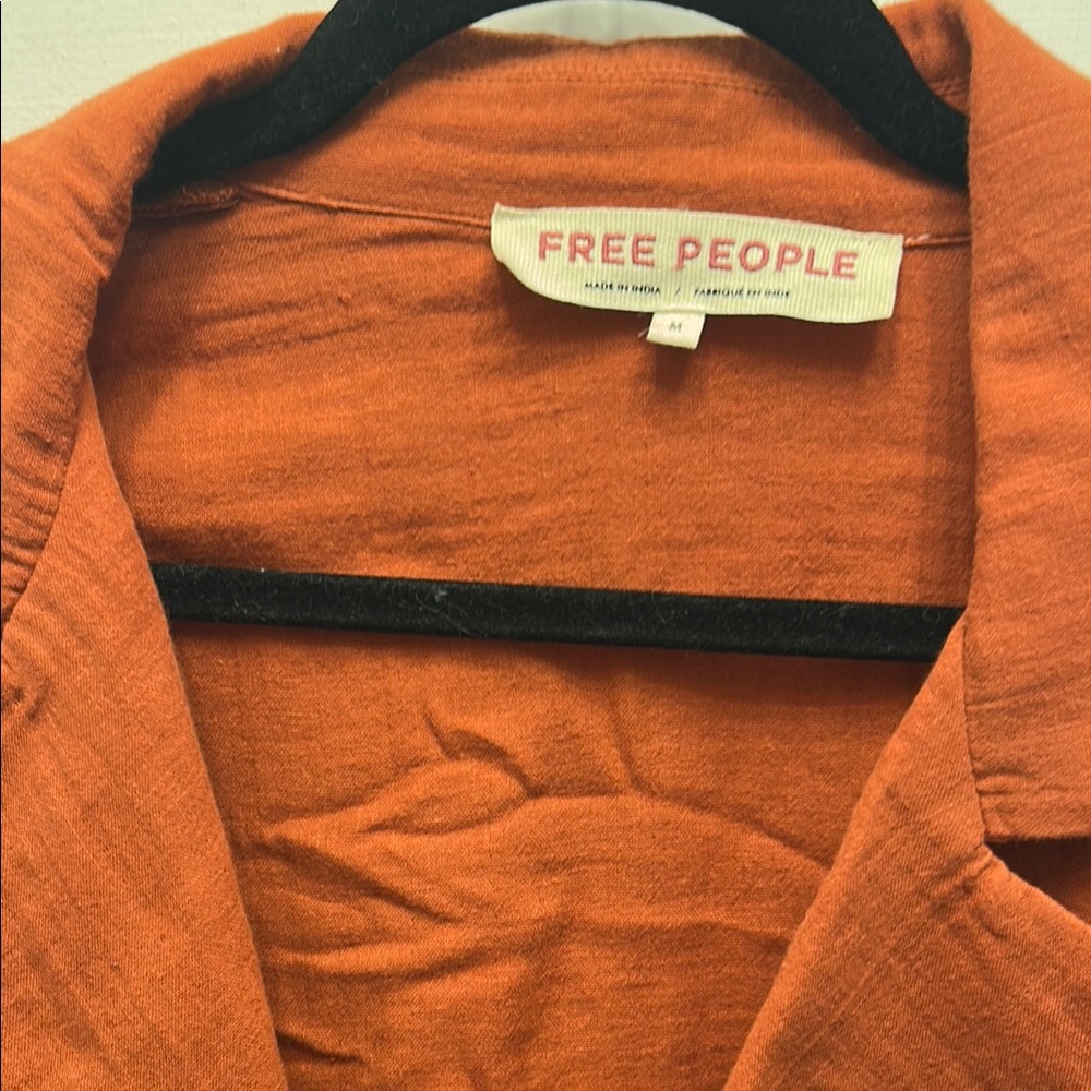 Free People Orange Cropped Blouse - Picture 6 of 12